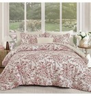 Wongs King Size 8-Piece Floral Comforter Set Red Botanical Bed in a Bag