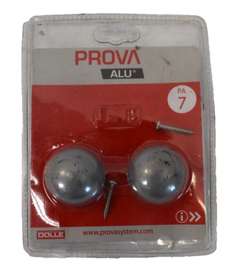 Dolle Prova PA7 Powder Coated Steel handrail End Caps 2 Piece Gray w Hardware