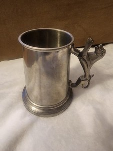 Vintage Craftsman Pewter Tankard Lion Handle