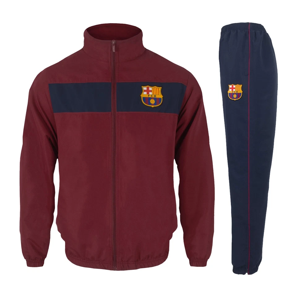 FC Barcelona Jungen Trainingsanzug Jacke & Hose Set Kinder OFFIZIELLES Fußball Geschenk