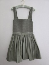 Alice + Olivia Bodice Stretch Cotton Barrett Smocked Party Dress Sage Green Sz 6