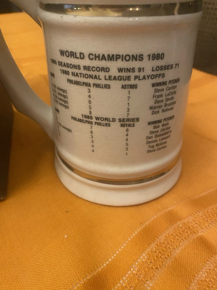 MLB 1980 World Champions Philadelphia Phillies World Champions Mug Stein - Image 2 of 2
