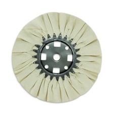 8" White Untreated Cotton Airway Buffing Wheel 3" Center Plate x 5/8" Arbor Hole