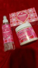 Lot Of 3  BoleroVanilla Sugar , Raspberry Set Foot Scrub, Bar Soap , Facial Mist
