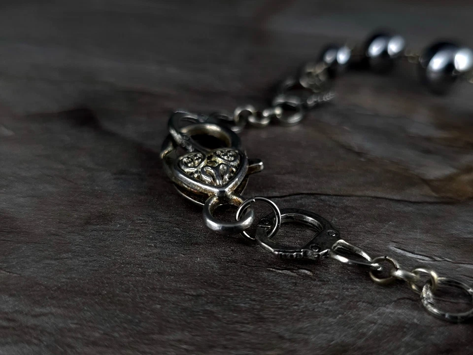 Armband Hämatit Handschellen massiv echt Steine - markant & besonders - Bild 2 von 4