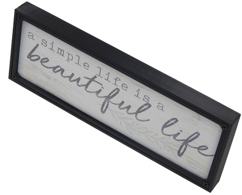 Simple Life is Beautiful Farmhouse Sign Shelf Sitter Rustic Wall Art Decor Print - Picture 3 of 6