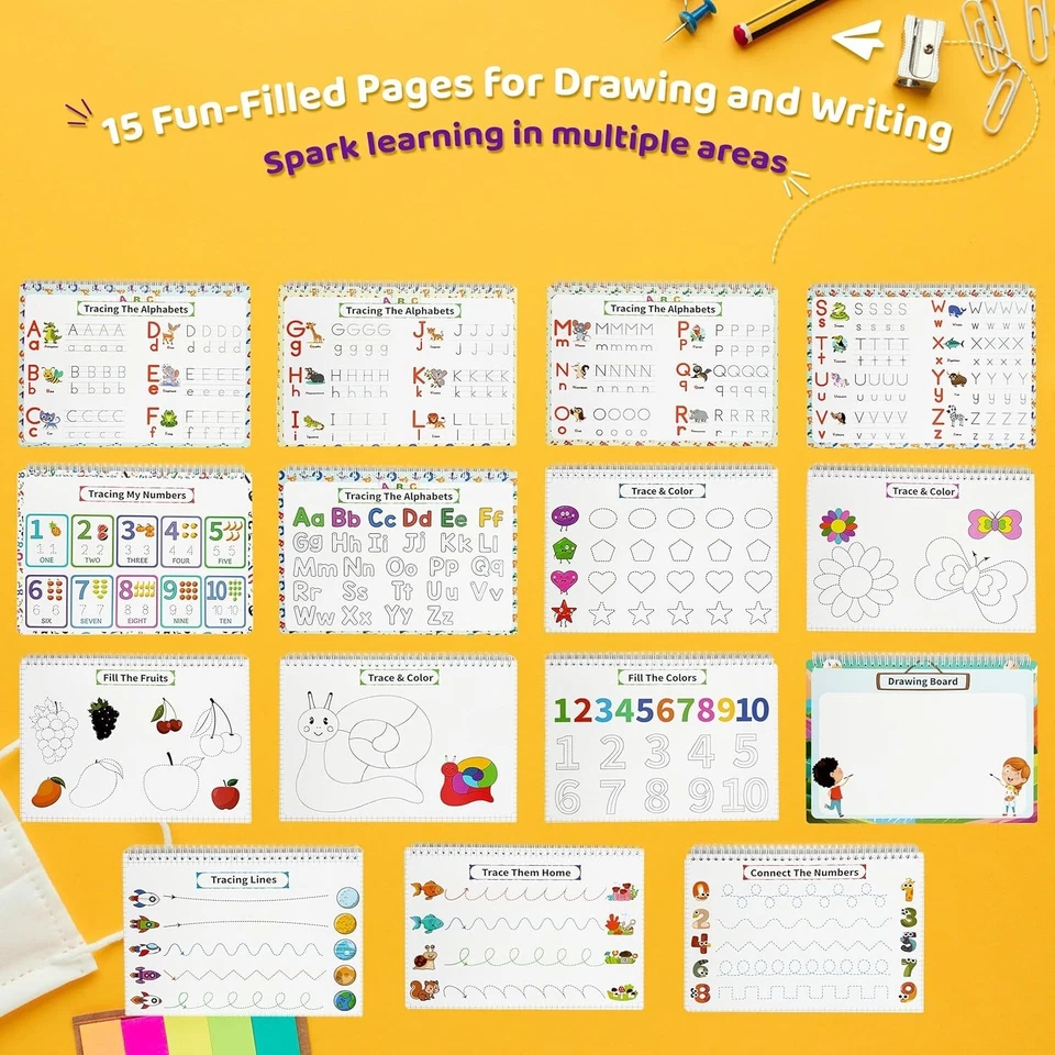 Libro ocupado para niños pequeños - Actividad de lectura preescolar escritura a mano seguimiento colores. Foto 4 de 4