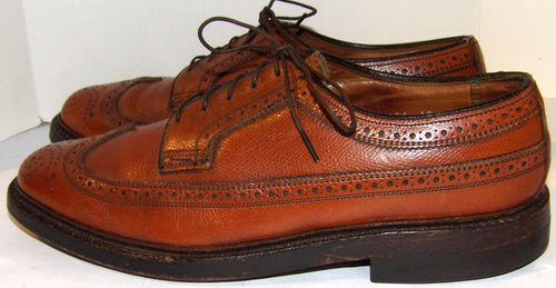 ¡ZAPATOS DE VESTIR VINTAGE FLORSHEIM IMPERIAL KENMOOR MARRÓN ALA LARGA! 5 CLAVOS! USA! 7,5D - Imagen 9 de 17