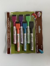 Board Dudes Magnetic Dry Erase Markers w/ Erasers 6 pc. Fine Point - NEW