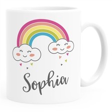 Kindertasse Kunststoff Regenbogen personalisi...