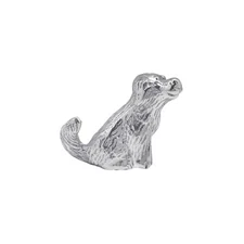 Mariposa Sitting Lab Dog Aluminum Weight for Napkin Box NEW! Recycled