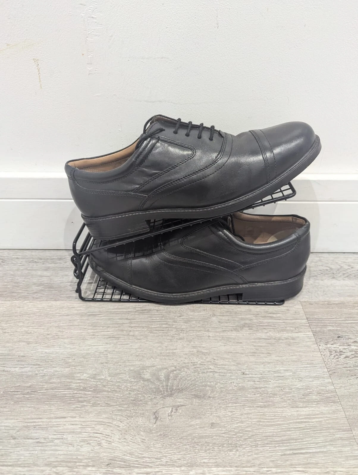 Scarpe stringate uomo Clarks nere in pelle taglia UK 8 larghezza larga