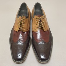 Stacy Adams Shoes Wingtip Oxford Men 12 D Brown Tri Color Tinsley Dress Lace Up