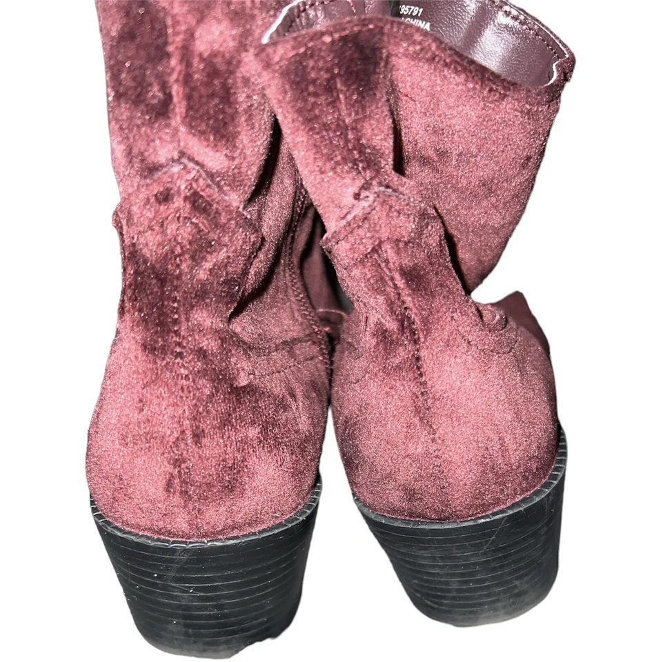 Botín Forever 21 color vino terciopelo granate mujer talla 6 botín Foto 4 de 4