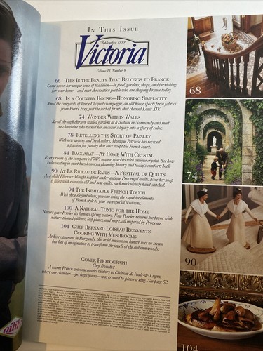 DISCOVER THE HEART OF FRANCE September 1999 VICTORIA Magazine Like New - Imagen 2 de 2