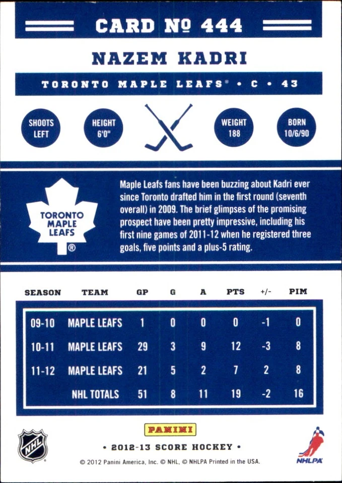 2012-13 Panini Score 🥅 GOLD RUSH  🥅  YOU PICK YOUR FAVS 🏒 NHL HOCKEY 🥅 Cards - Image 2 of 4