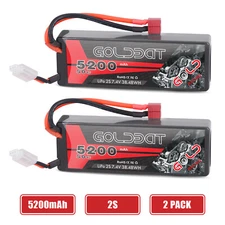 2pcs 5200mAh 50C 7.4V LiPo Battery 2S Deans Plug Hardcase for RC Car Truck Boat