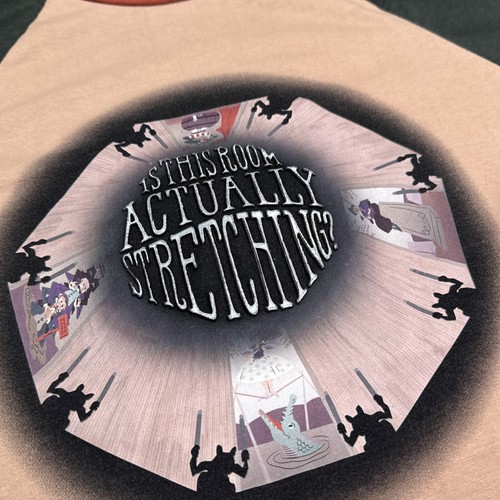 Disney Haunted Mansion T-Shirt Erwachsene Größe Small beige großes Logo Raglan - Bild 6 von 12