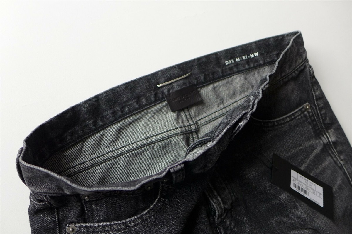 Saint Laurent D20 Washed Black Denim Jeans, size 31 - BNWT