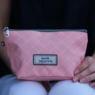 Earth Squared Fair Trade Matte Wachstuch Kosmetiktasche Rosa Sorbet