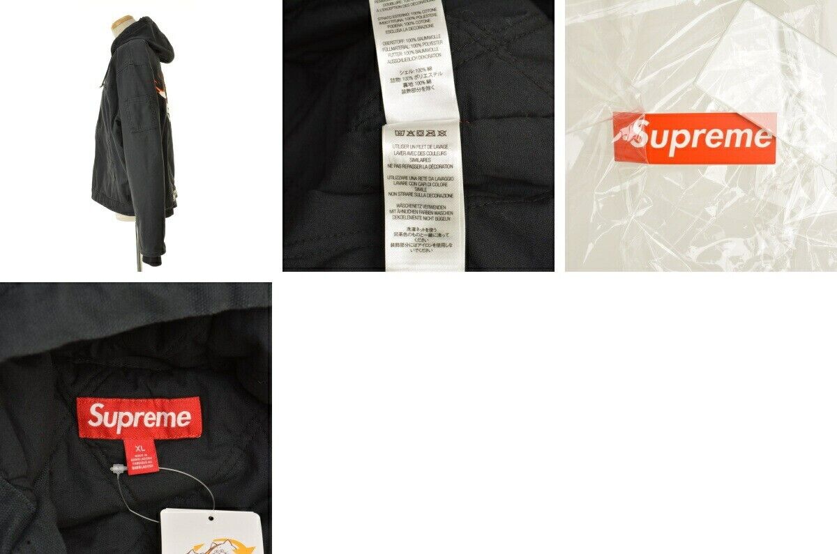 Supreme X THRASHER 24AW Hooded Work Jacket Black Cotton Size Supreme X THRASHER 24AW Hooded Work Jacket Black Cotton Size