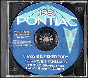 1981 Pontiac Firebird Bonneville Shop Service Repair Manual CD Engine Drivetrain