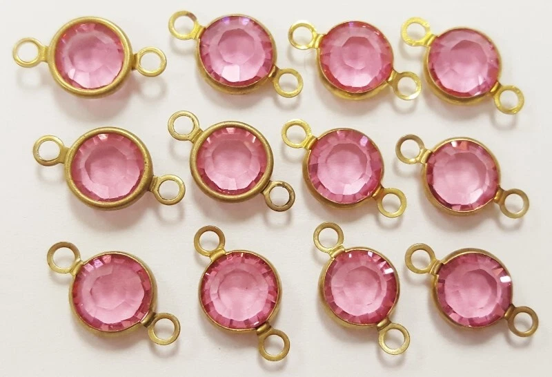 12 conectores de bucle vintage Swarovski Jewel Rose/Peridoto SS30 canal 2 J142 Foto 3 de 4