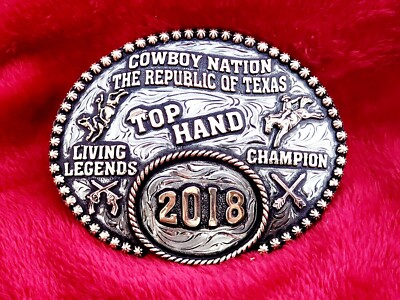 Trophy Rodeo Champion All Around~Top Hand Buckle COWBOY NATION 2018 RARE 954