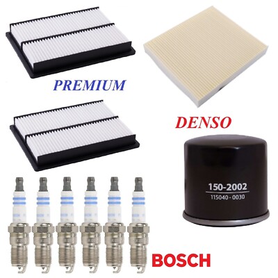 Tune Up Kit Air Cabin Oil Filters Spark Plug For INFINITI QX70 V6 3.7L 2014-2017