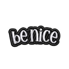 Be Nice Text Words Patch Iron-on Embroidery Applique Funny Sayings 1.7"W x 0.7"