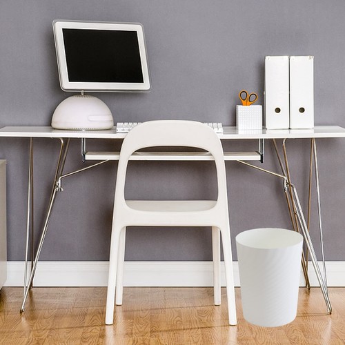 1.8 Gallon Plastic Wastebasket Small Garbage Bin White for Bathroom Office - Picture 5 of 7