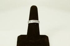 925 Sterling Silver Size 6.5 Square Cut Cubic Zirconia Band Ring 3.1 G RIN8403