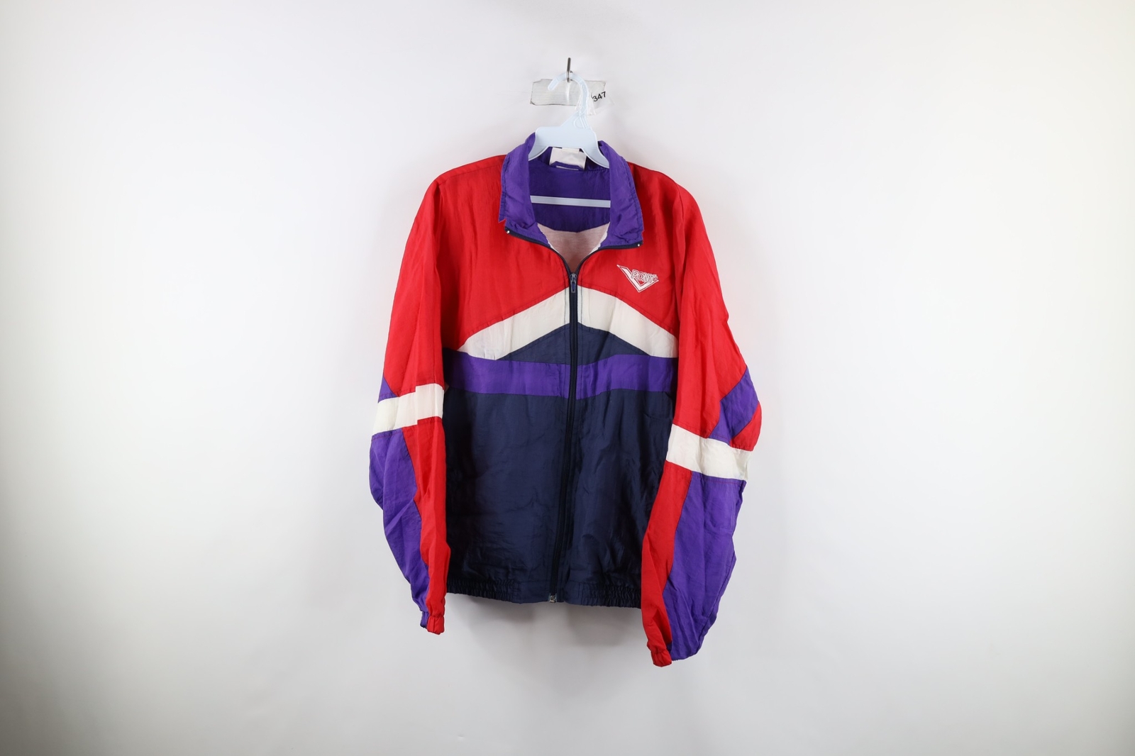 Giacca a vento vintage anni 90 pony uomo media scritta foderata a blocchi di colore