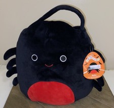 Squishmallow 12  Bella Spider Red Black Halloween Plush Treat Bag Pail NWT