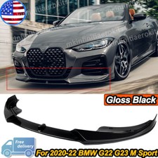 For Bmw G22 G23 M Sport 2020-2022 Ac Style Front Lower Lip Splitter Gloss Black