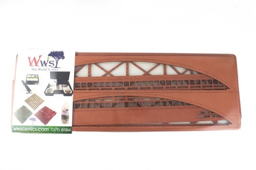 WWS Double Track Hi-Detail Red MDF Bowstring Bridge 450mm – OO/HO Model Railway - Picture 7 of 8