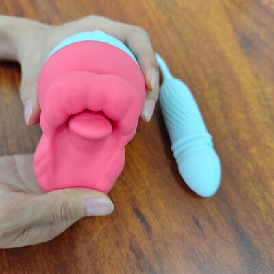 Tongue Licking Vibrator Thrusting Dildo Clit G-Spot Massager Oral Sex Toy  Orgasm