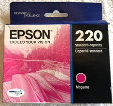 Genuine Epson 220 Magenta Ink Cartridge New  Sealed,