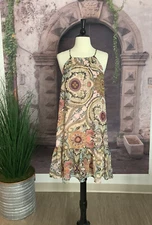 Davi & Dani Chiffon Paisley Halter Style Dress, Size Small, NWT