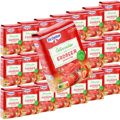 Dr. Oetker Gelierzucker 2zu1 für Erdbeer Konfitüre VPE 21x500g Packung