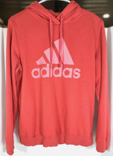 Adidas Womens Essentials Relaxed Logo Hoodie Dark Coral Sz M