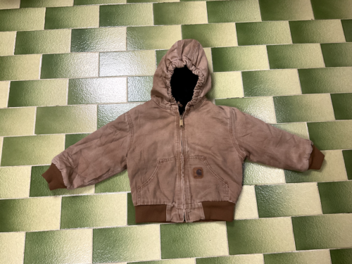 Carhartt Tan Toddler Full-Zip Hooded Vintage Jacket Size 4T - Picture 1 of 12
