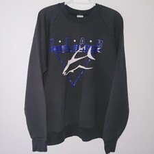 Vintage Fruit Of The Loom Team Reel Block Fishing Sweatshirt Size XXL 2XL Black