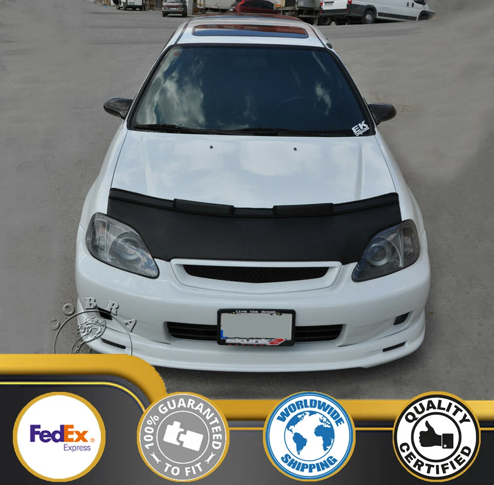 Car Bonnet Mask Hood Bra Fits Honda Civic 1999 2000 99 00 EK - Image 1 of 4