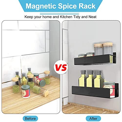Melldrry Etagère Réfrigérateur, 2 Pièces Étagère à Épices Magnétique Etagère Réf - Bild 3 von 7
