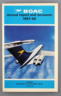 BOAC 1967-68 AIRLINE ANNUAL REPORT & ACCOUNTS B.O.A.C. ROUTENKARTE VC10 BOEING 707