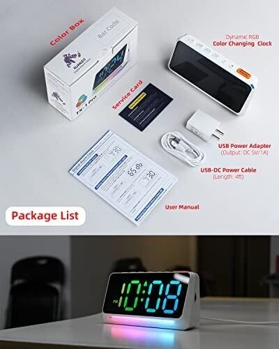 RGB Super Loud Alarm Clock for Bedroom Heavy Sleepers Adults | Dynamic RGB Co... - Picture 13 of 13