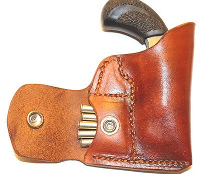 Pocket holster with ammo pouch for NAA PUG - Grade A HERMAN OAK Leather tan USA