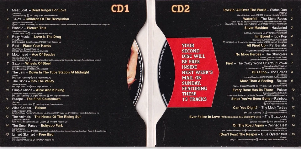 ROCK ANTHEMS ( THE MAIL ON SUNDAY Newspaper Double Album ) - Bild 2 von 3