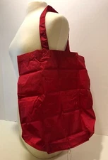 DKNY Folding Shopping Travel Tote Shoulder Bag  Red